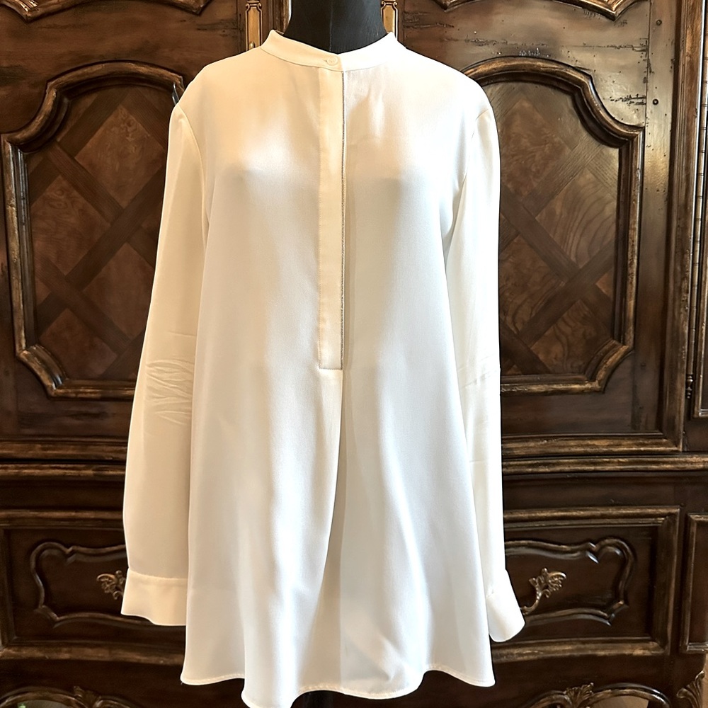 Lafayette 148 Silk Cream Color Silk Top